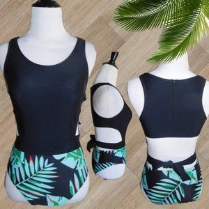 TEMPT ME NWT  BLACK GREEN ONE PIECE SWIMSUIT